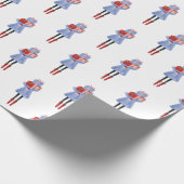 Weihnachtsmädchen mit Geschenken Geschenkpapier (Ecke)