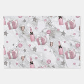 Weihnachtsmädchen mit Geschenken Geschenkpapier Set (Vorderseite 3)