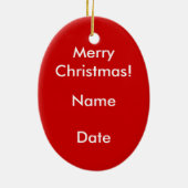 Weihnachtsmädchen mit Glocke Keramik Ornament (Hinten)