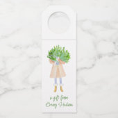 Weihnachtsmädchen mit Grün Flaschenanhänger (Vorderseite)