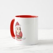 Weihnachtsmädchen mit langen braunen Haaren Tasse (Vorderseite Links)