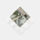 Weihnachtsmädchen mit Schneemann Serviette (Ecke)