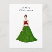 Weihnachtsmädchen, Modekizze, Postkarte (Vorderseite)