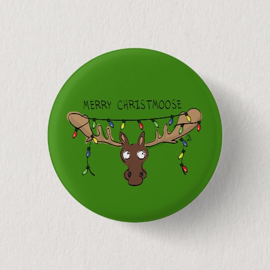 Weihnachtsmädchen Niedlich Funny Holiday Animal Button (Vorderseite)