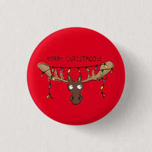 Weihnachtsmädchen Niedlich Funny Holiday Animal Button