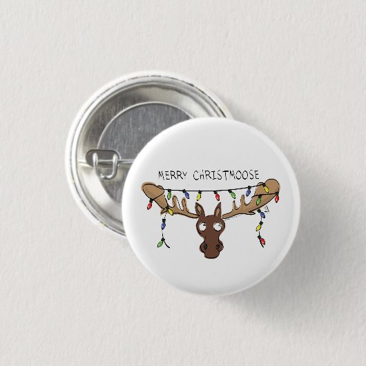 Weihnachtsmädchen Niedlich Funny Holiday Animal Button (Vorne & Hinten)