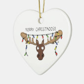 Weihnachtsmädchen Niedlich Funny Holiday Animal Keramik Ornament (Links)