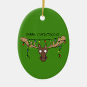 Weihnachtsmädchen Niedlich Funny Holiday Animal Keramik Ornament (Vorne)