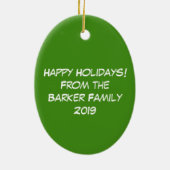 Weihnachtsmädchen Niedlich Funny Holiday Animal Keramik Ornament (Hinten)