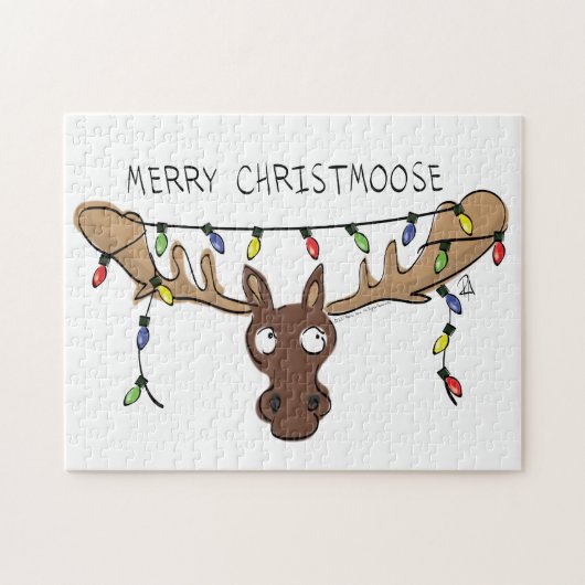 Weihnachtsmädchen Niedlich Funny Holiday Animal Puzzle (Horizontal)