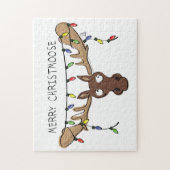 Weihnachtsmädchen Niedlich Funny Holiday Animal Puzzle (Vertikal)