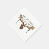 Weihnachtsmädchen Niedlich Funny Holiday Animal Serviette (Ecke)