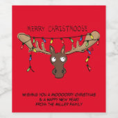 Weihnachtsmädchen Niedlich Funny Holiday Animal Weinetikett (Einzelnes Label)