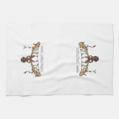 Weihnachtsmädchen Niedliches Urlaubstier Geschirrtuch (Horizontal)