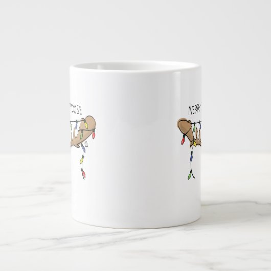 Weihnachtsmädchen Niedliches Urlaubstier Jumbo-Tasse (Vorderseite)