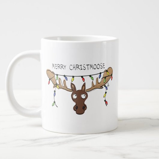 Weihnachtsmädchen Niedliches Urlaubstier Jumbo-Tasse (Links)