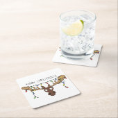 Weihnachtsmädchen Niedliches Urlaubstier Rechteckiger Pappuntersetzer (Vor Ort)