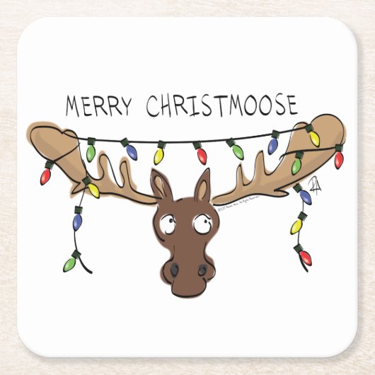 Weihnachtsmädchen Niedliches Urlaubstier Rechteckiger Pappuntersetzer (Vorderseite)