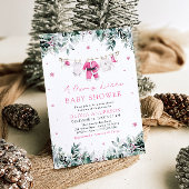 Weihnachtsmädchen Pink eine süße kleine Babydusche Einladung