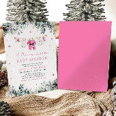 Weihnachtsmädchen Pink eine süße kleine Babydusche Einladung