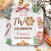 Weihnachtsmädchen Pink Winter Party Pappteller