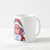 Weihnachtsmädchen pixelart kaffeetasse (VorderseiteRechts)