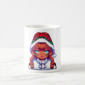 Weihnachtsmädchen pixelart kaffeetasse (Mittel)