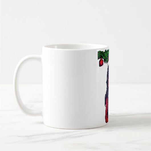 Weihnachtsmädchen-Pixelart Kaffeetasse (Links)