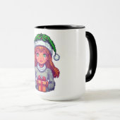Weihnachtsmädchen pixelart tasse (VorderseiteRechts)