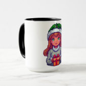 Weihnachtsmädchen pixelart tasse (Vorderseite Links)