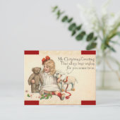 Weihnachtsmädchen Postkarte (Stehend Vorderseite)