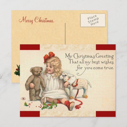 Weihnachtsmädchen Postkarte (Vorne/Hinten)