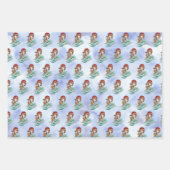 Weihnachtsmädchen Santa Whale Wasserfarbe Geschenkpapier Set (Vorderseite)