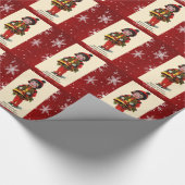 Weihnachtsmädchen, Schneeflocken Geschenkpapier (Ecke)