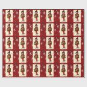 Weihnachtsmädchen, Schneeflocken Geschenkpapier (Flach)