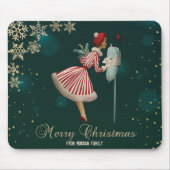 Weihnachtsmädchen, Schneeflocken Mousepad (Vorne)