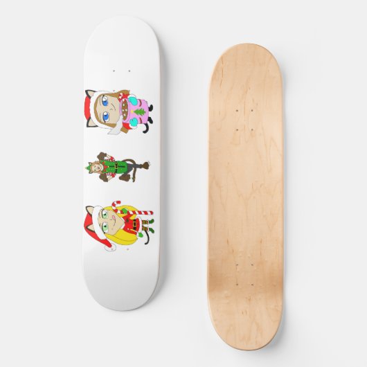 Weihnachtsmädchen Skateboard (Vorderseite)