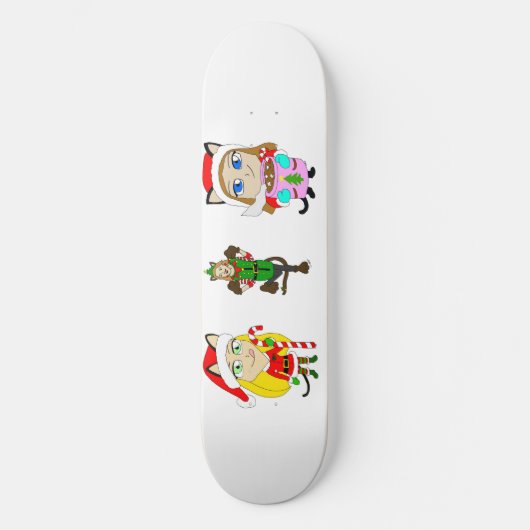 Weihnachtsmädchen Skateboard (Vorderseite)