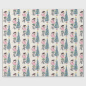 Weihnachtsmädchen Stern auf Baum Geschenkpapier (Flach)