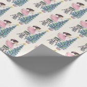 Weihnachtsmädchen Stern auf Baum Geschenkpapier (Ecke)