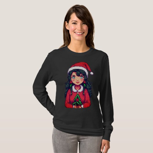 Weihnachtsmädchen Sweatshirt T-Shirt (Vorne ganz)