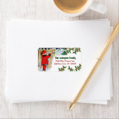 Weihnachtsmädchen und Holly Adressaufkleber (Insitu)