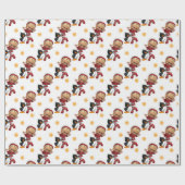 Weihnachtsmädchen und Vögel Geschenkpapier (Flach)