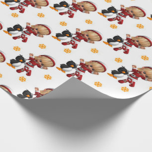 Weihnachtsmädchen und Vögel Geschenkpapier