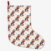 Weihnachtsmädchen und Vögel Großer Weihnachtsstrumpf (Vorderseite)