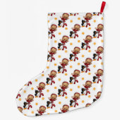Weihnachtsmädchen und Vögel Großer Weihnachtsstrumpf (Rückseite)