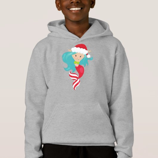 Weihnachtsmädchen, Weihnachtsmannmütze, Weihnachte Hoodie (Vorderseite)