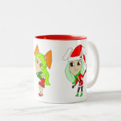 Weihnachtsmädchen Zweifarbige Tasse (VorderseiteRechts)