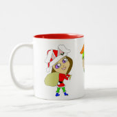 Weihnachtsmädchen Zweifarbige Tasse (Links)