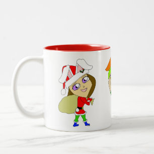 Weihnachtsmädchen Zweifarbige Tasse
